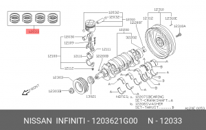 Кольца поршневые 12036-21G00 NISSAN