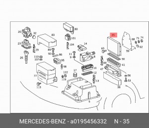 Блок управления, система впрыска A 019 545 63 32 MERCEDES BENZ