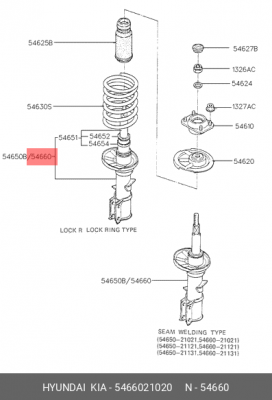 Амортизатор подвески 5466021020 HYUNDAI KIA