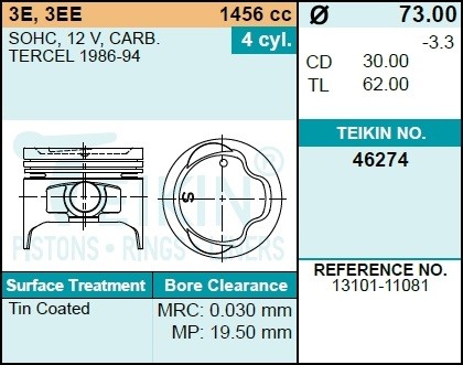 Поршень ДВС 46274050 TEIKIN