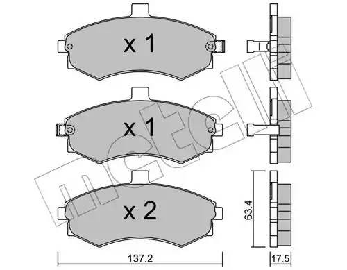 Комплект тормозных колодок, диско 2205040 METELLI