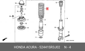 Пружина ходовой части 52441SR3J02 HONDA