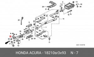 Выпускной трубопровод 18210SR3X93 HONDA
