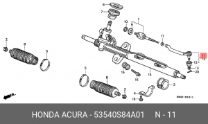 Наконечник поперечной рулевой тяги 53540S84A01 HONDA