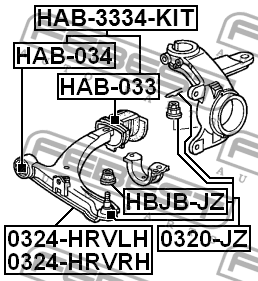 Сайлентблок - втулка амортизатора подвески HAB-034 FEBEST