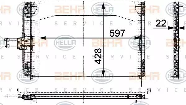 Конденсатор, кондиционер 8FC351035461 HELLA