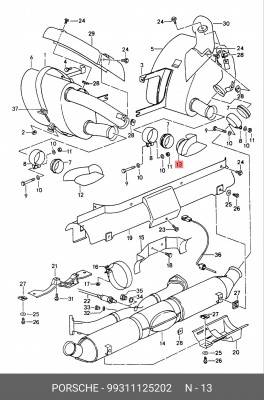 Выпускной трубопровод 99311125202 PORSCHE