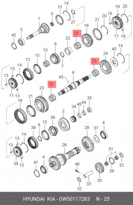 Подшипник ступицы колеса 0W50117283 HYUNDAI KIA