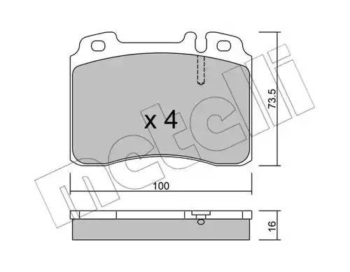Комплект тормозных колодок, диско 22-0667-1 METELLI