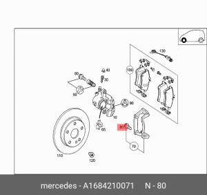 Болт тормозного суппорта A1684210071 MERCEDES BENZ