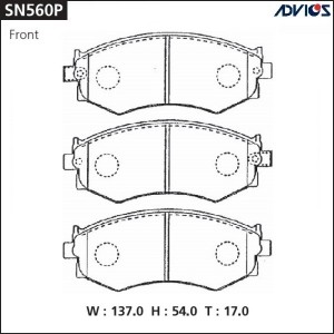 Колодки тормозные дисковые SN560P ADVICS