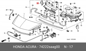 Накладка петли капота 74222SAAG00 HONDA