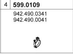 Монтажный комплект, глушитель 5990109 ASSO
