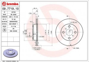 Тормозной диск 09.7719.10 BREMBO