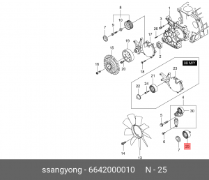 Ролик ремня приводного 6642000010 SSANG YONG
