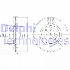 Тормозной диск BG2872 DELPHI