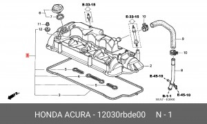 Комплект прокладок, крышка головки цилиндра 12030RBDE00 HONDA
