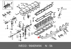 Прокладка, выпускной коллектор 98409494 IVECO
