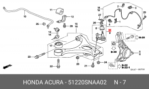 Опора шаровая подвески 51220SNAA02 HONDA