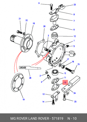 Болт поворотного кулака 571819 LAND ROVER