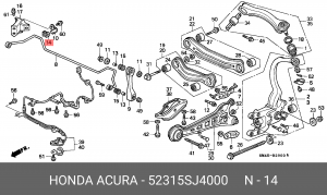 Втулка стабилизатора 52315SJ4000 HONDA