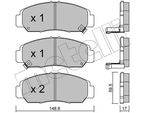 Комплект тормозных колодок, диско 22-0462-0 METELLI