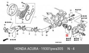 Термостат, охлаждающая жидкость 19301PWA305 HONDA