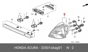 Задний фонарь 33501S6AG01 HONDA