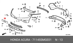 Рамка номерного знака 71145SMGE01 HONDA