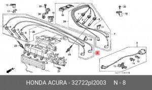 Провода высоковольтные системы зажигания (комплект) 32722PL2003 HONDA