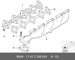 Прокладка, выпускной коллектор 11 62 2 248 869 BMW