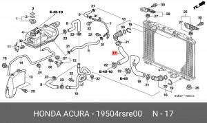 Шланг радиатора 19504RSRE00 HONDA