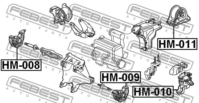 Подушка двигателя HM-010 FEBEST