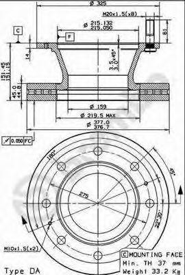 Тормозной диск 09792940 BREMBO