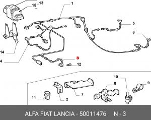 Датчик, частота вращения колеса 50011476 ALFA FIAT LANCIA