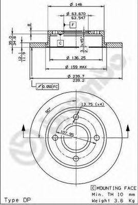 Тормозной диск 08.6903.14 BREMBO