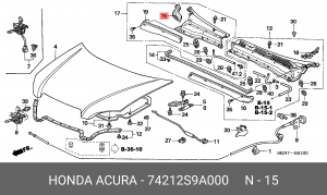 Накладка петли капота 74212S9A000 HONDA