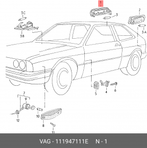 Фонари освещения салона 111 947 111 E PORSCHE