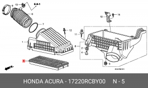 Фильтр воздушный 17220RCBY00 HONDA