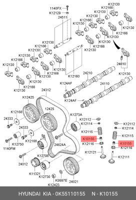 Уплотнительное кольцо, стержень кла 0K55110155 HYUNDAI KIA