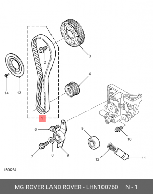 Ремень ГРМ LHN100760 MG ROVER LAND ROVER
