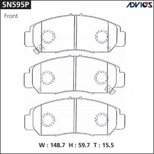 Колодки тормозные дисковые SN595P ADVICS