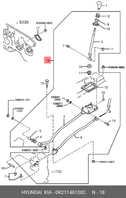Кулиса КПП 0K21146100C HYUNDAI KIA