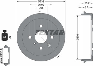 Тормозной барабан 94026500 TEXTAR