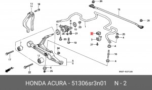 Втулка стабилизатора 51306SR3N01 HONDA