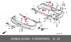 Клипса крепежная 91503SP0003 HONDA