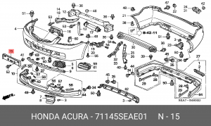 Кронштейн крепления номерного знака 71145SEAE01 HONDA