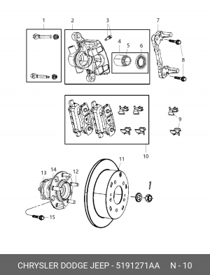 Комплект тормозных колодок, диско 5191271AA CHRYSLER