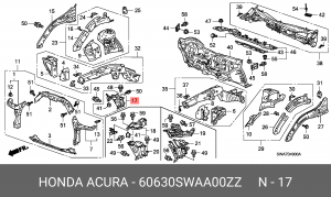 Полка под аккумулятор 60630SWAA00ZZ HONDA