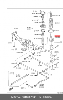 Амортизатор подвески B01D28700B MAZDA